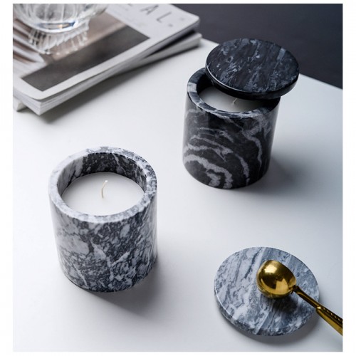 Marble candle jar with lid marble candlestick candle holder marble wedding gifts