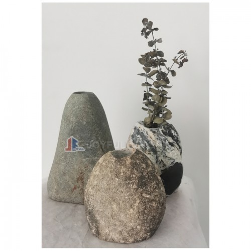 Florero de piedra de roca 