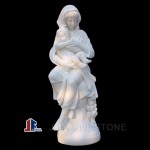 KLB-090, Yellow Marble Mother and Child Statue