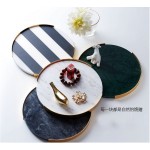 Home Decorative Modern Green Square Marble Serving Tray