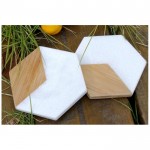 White grey and green colour Natural marble coasters set