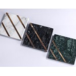 Coaster set marble with gold lines green marble coaster