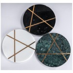 Luxury Marble Drink Coasters with Gold Edge