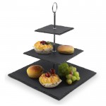 Black slate cake rack stone cake stand Rectangular shape