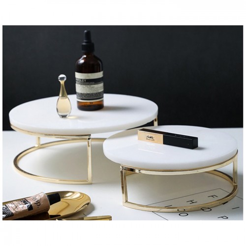 Luxury 2 pieces Marble Jewelry Stand Cake Racks