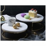 Estantes de lujo para pasteles con soporte de joyería de mármol de 2 piezas 