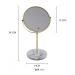 Marble Base Art Decorative Table Vanity Mirror with metal frame