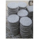 Round stepping stones gray granite