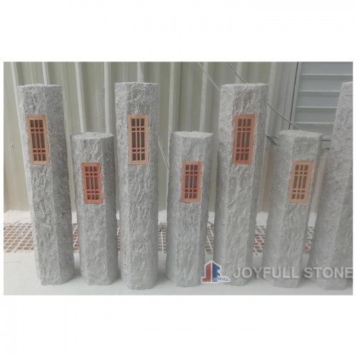 Granite stone post path pillar lanterns