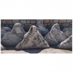 Snow wave landscaping rock slices combination