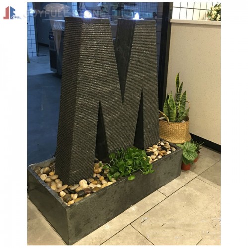 Customized Modern Hotel Lobby Granite Letter Fountain