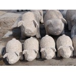 KZ-389, Outdoor Garden Pink Stone Happy Pig Statue 