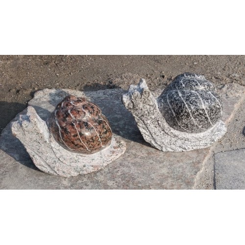 KZ-395, Outdoor Garden Granite Stone Snail Statue Figurine