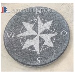 Round stepping stones gray granite