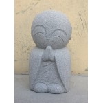 Jizo statue carved from granite, Zen garden element