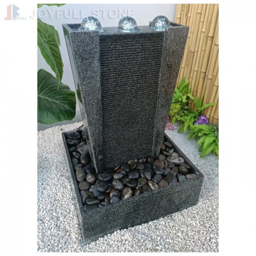 GFC-166,Stone Rectangle Ripple Pillar Wall Fountain