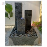 GFC-166,Stone Rectangle Ripple Pillar Wall Fountain