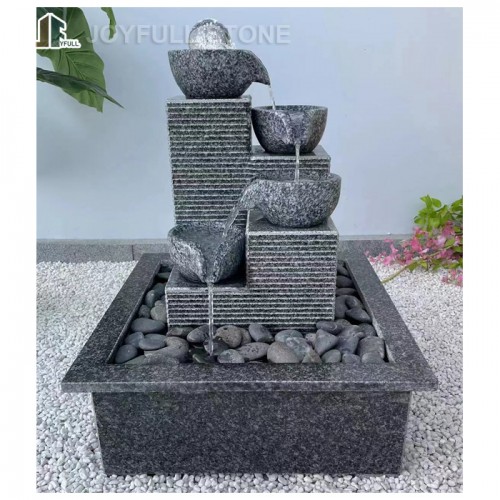 GFC-173,Fengshui Stone Tabletop Trio Bowl Fountain