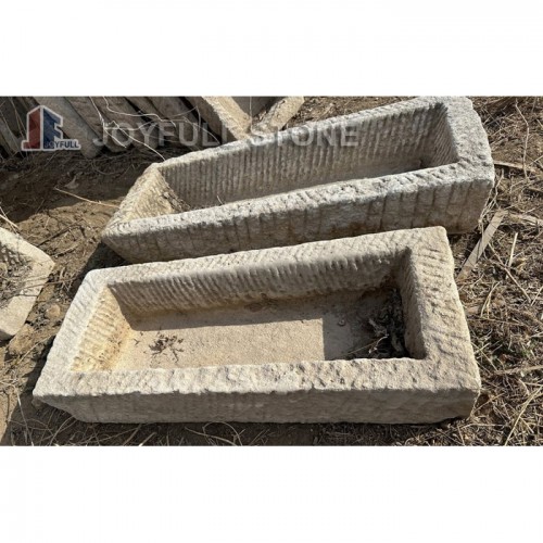 Garden Decor Ancient Old Marble Trough