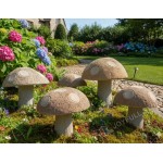 Natural stone mushrooms, garden accents
