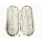 Oval shape beige travertine trays