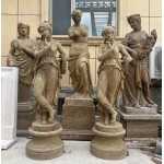 Old stone look European style garden statues