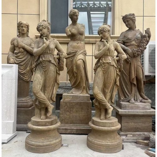 Old stone look European style garden statues