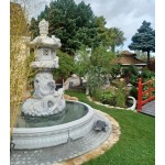 Customized Dragon Lantern Fountain Sculpture with Pool Surround