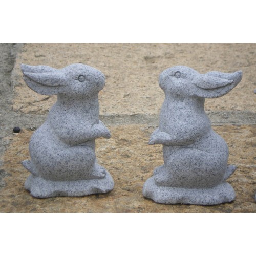 Grey Granite Rabbit Sculpture