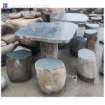 Boulder stone furniture stone table set