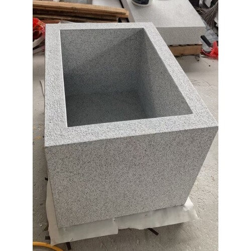 Polished granite tall taper planters