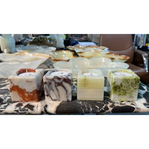 Home Decorative Modern Green Square Marble Serving Tray