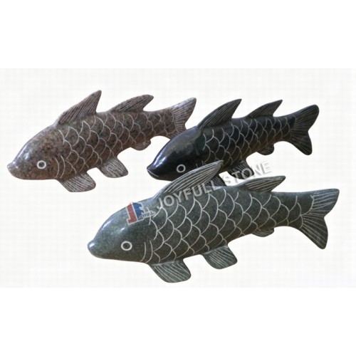 Polished Granite Koi Fish Sculptures