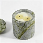 Natural Marble Candle Jars with Lid