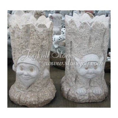 GP-042-1, Stone Face Planters Carving