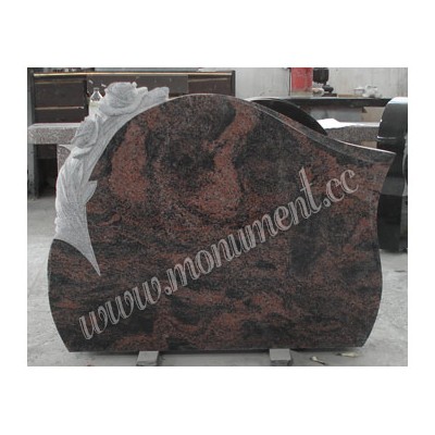 MU-315, Aurora Granite tombstone with roses