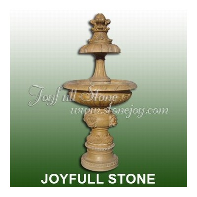 GFT-049-2, Carved yellow marble fountain
