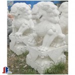 White Marble Fu Dogs