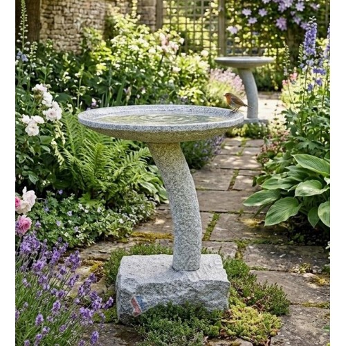 GW-602-1, Grey granite birdbath
