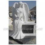 MS-038 White marble memorial angel sculpture