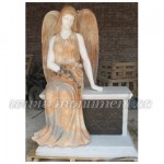 MS-041, Sunset Red marble memorial angel statue