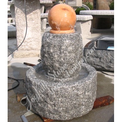 GFB-305-1, Grey granite + marble ball fountain
