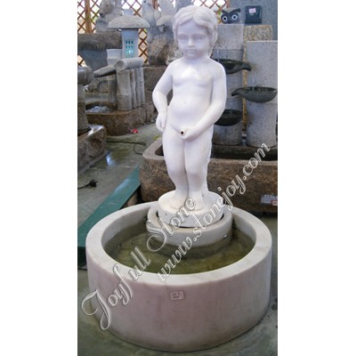 GFS-300, White marble child statue fountain