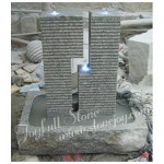 GFC-047-2, grey granite water fountain with led light