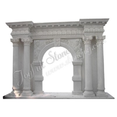 FC-228, White Marble Column Fireplace
