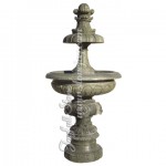 GFT-049-3, Green marble fountain with lion head sculpture