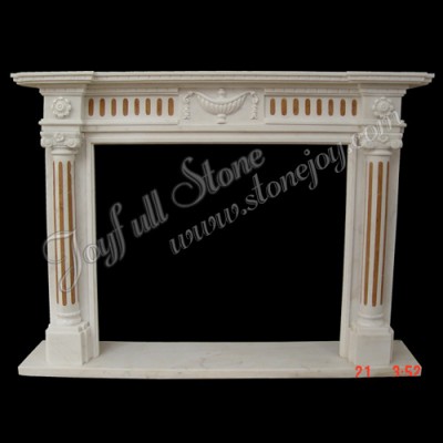 FC-412, Stone Column Indoor used fireplace mantel