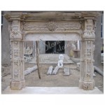 FC-520, Travertine Antique Luxury Fireplace Mantel