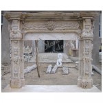 FC-520, travertino antiguo Chimenea lujo mantel