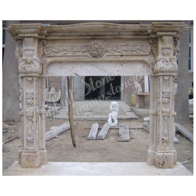 FC-520, Travertine Antique Luxury Fireplace Mantel